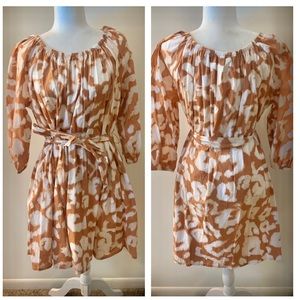 Elizabeth & James Balloon Sleeve Belted Dress